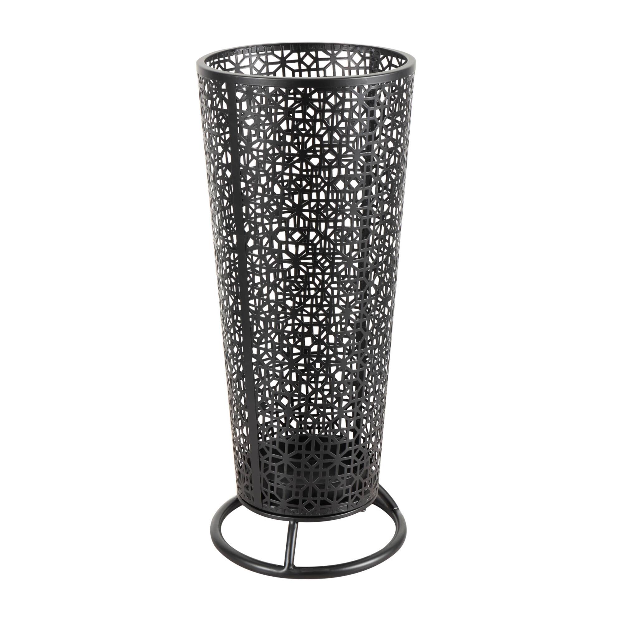 25" Black Ornate Metal Umbrella Stand